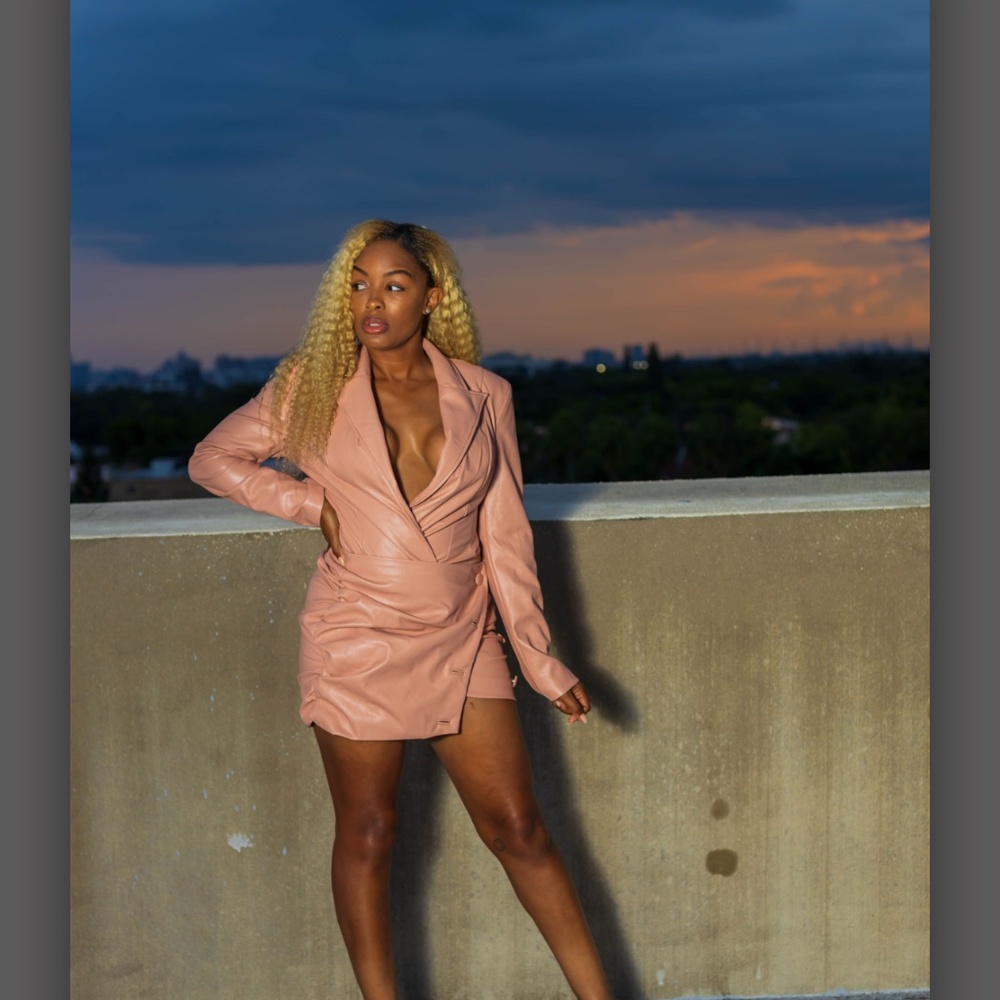 2 PCS leather inspired skirt set